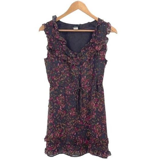 J. Crew Womens Vintage Printed Ruffle Trim Sleeveless Silk-Blend Mini Dress Size - Picture 2 of 14